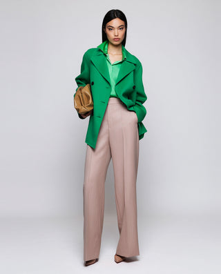 Blusa verde de seda elástica