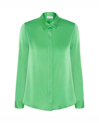 Blusa verde de seda elástica