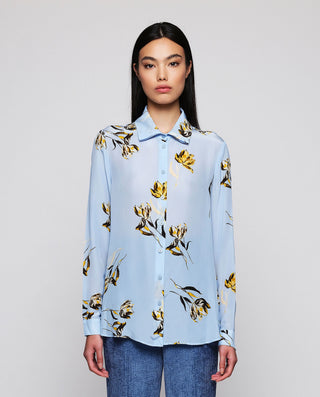 Blusa azul estampado floral by MIRTO | 05361_0050_1