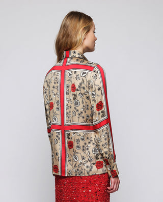 Blusa roja estampado cuadros florales by MIRTO | 05363_0050_2