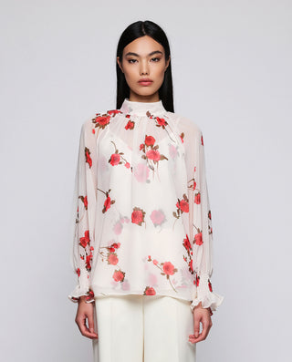 Top de gasa estampado floral