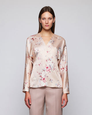 Top beige estampado floral by MIRTO | 05378_0050_1
