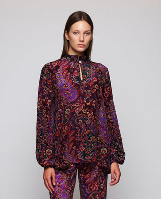 Top burdeos estampado paisley by MIRTO | 05381_0050_1