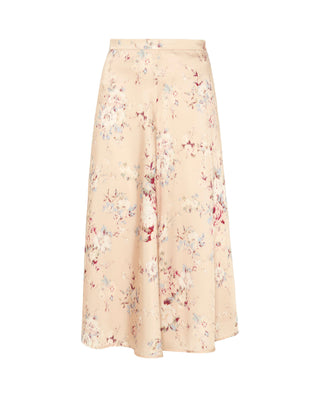 Falda beige estampado floral