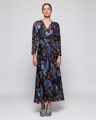 Vestido de gasa estampado paisley multicolor by MI | 05412_0050_1