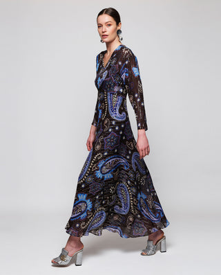 Vestido de gasa estampado paisley multicolor by MI | 05412_0050_3