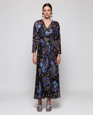 Vestido de gasa estampado paisley multicolor by MI | 05412_0050_4