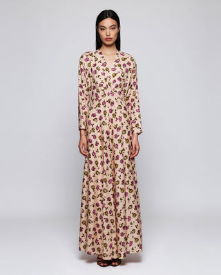 Peach floral print dress