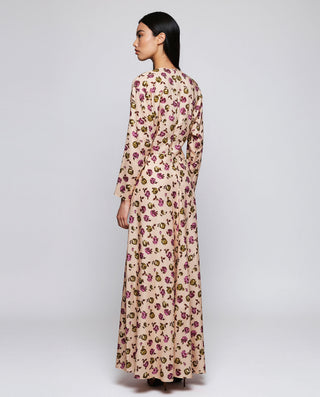 Peach floral print dress