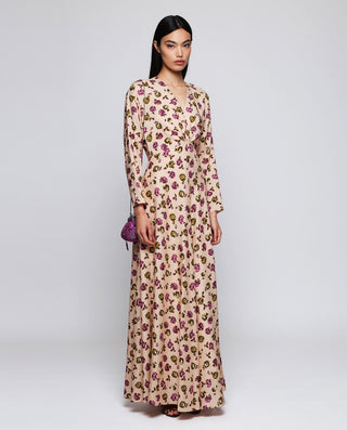 Peach floral print dress