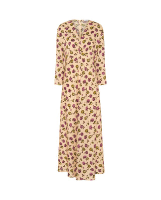 Peach floral print dress