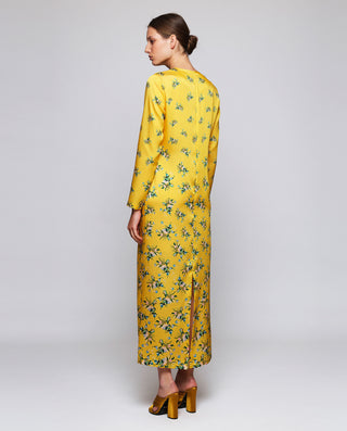 Vestido amarillo estampado floral posicionado by M | 05423_0050_2