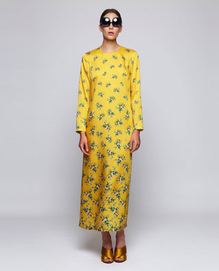 Vestido amarillo estampado floral posicionado by M | 05423_0050_3