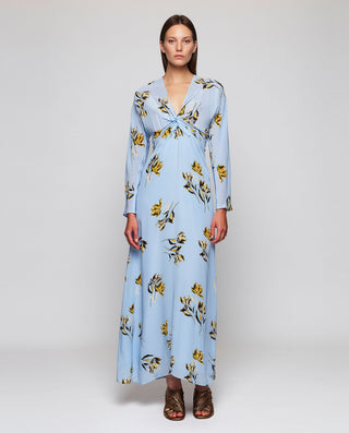 Vestido azul estampado floral by MIRTO | 05430_0050_1