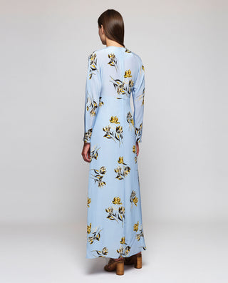 Vestido azul estampado floral by MIRTO | 05430_0050_2