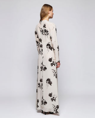 Vestido crema estampado floral by MIRTO | 05431_0050_2