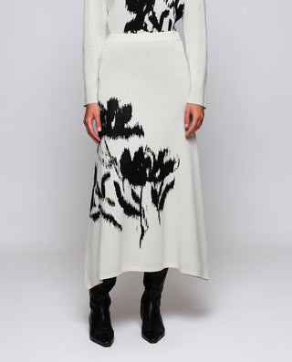Falda blanca de punto jacquard by MIRTO | 05479_0050_1
