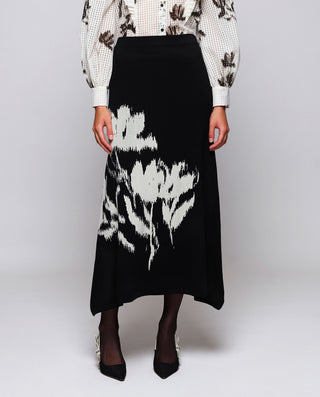 Falda negra de punto jacquard by MIRTO | 05479_0051_1
