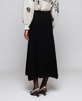 Falda negra de punto jacquard by MIRTO | 05479_0051_2
