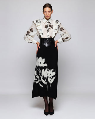 Falda negra de punto jacquard by MIRTO | 05479_0051_3