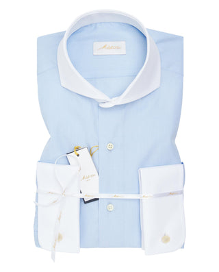 CAMISA VESTIR PUÑO DOBLE FIL A FIL celeste by MIRT