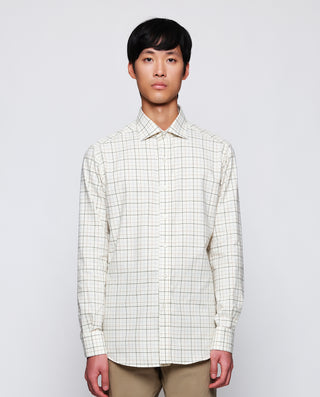 Camisa casual de algodón cuadros verde