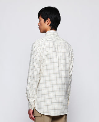 Camisa casual de algodón cuadros verde