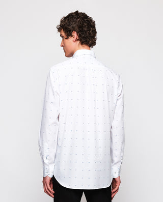 Camisa casual algodón fil coupé blanca