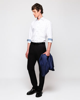 Camisa casual algodón fil coupé blanca