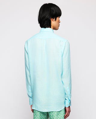 Pale blue linen casual shirt