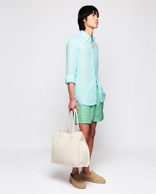 Pale blue linen casual shirt
