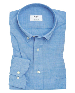 Camisa casual algodón prelavado azul by MIRTO