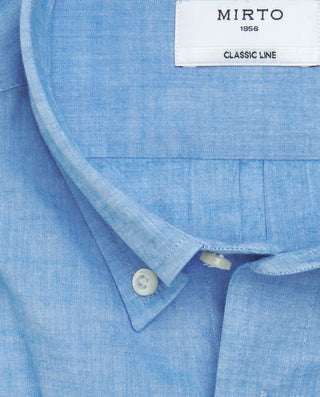Camisa casual algodón prelavado azul by MIRTO