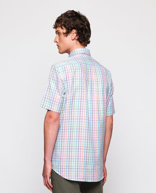 Camisa casual algodón Oxford cuadros multicolor