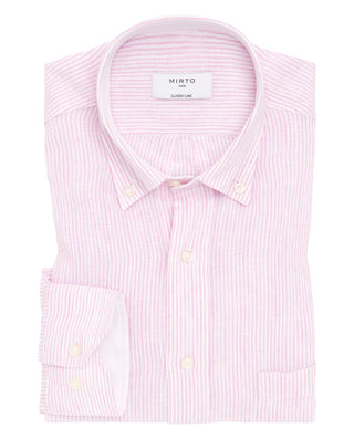 Camisa casual manga larga rayas de lino by MIRTO | 07095_0050_1