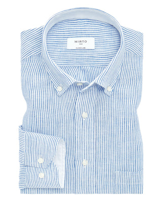 Camisa casual manga larga rayas de lino by MIRTO | 07095_0051_1