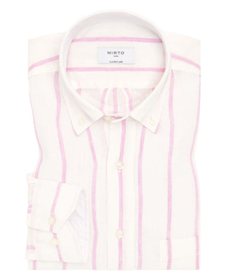 Camisa casual manga larga rayas de lino by MIRTO | 07097_0050_1