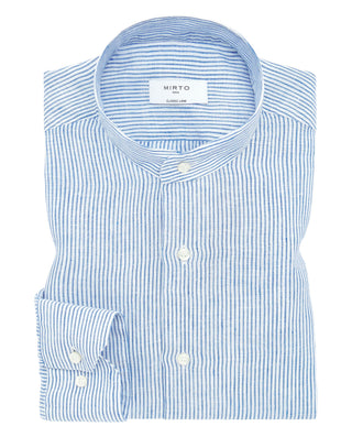 Camisa casual manga larga rayas cuello mao by MIRT | 07121_0051_1