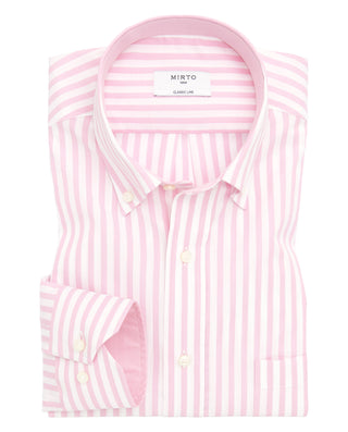 Camisa casual blanca rayas rosas de algodón by MIR