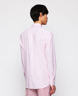 Camisa casual blanca rayas rosas de algodón by MIR