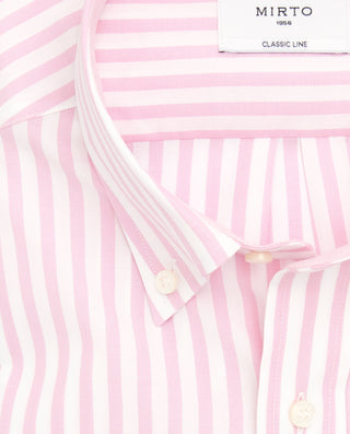 Camisa casual blanca rayas rosas de algodón by MIR
