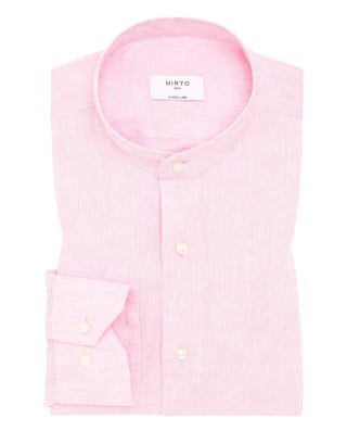 Camisa casual de lino cuello mao by MIRTO