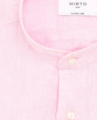 Camisa casual de lino cuello mao by MIRTO