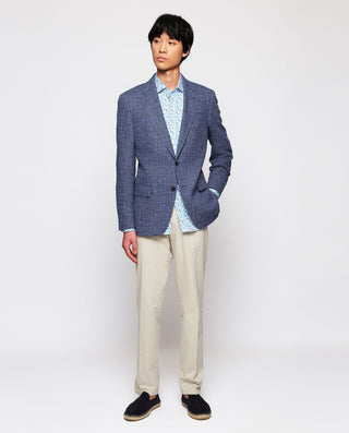 Camisa casual estampado frutal tonos azules by MIR