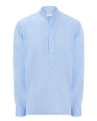Blue polo shirt neckband collar