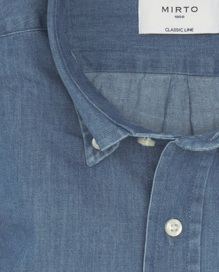 Camisa denim azul cuello con botones