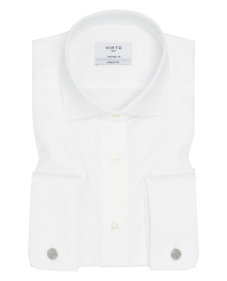 Extra-long white dress shirt with double cuffs