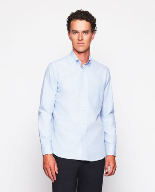 Camisa vestir cuadros azules y blancos estruc by M | 07490_0050_2