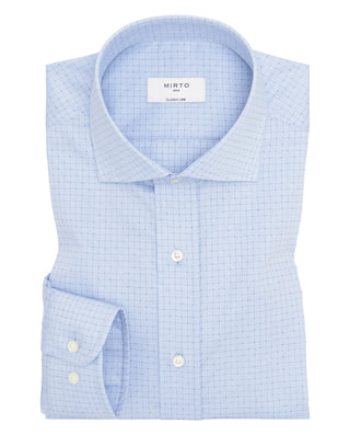 Camisa vestir cuadros azules de algodón by MIRTO | 07498_0050_1