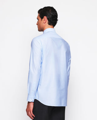 Camisa vestir azul con estructura otoman by MIRTO | 07504_0050_3